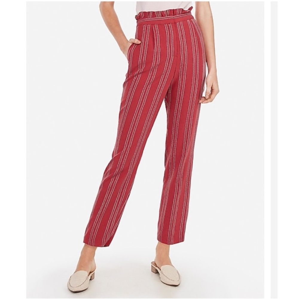 EXPRESS High-Waisted Paperbag Ankle Pants